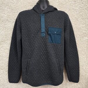 Marine Layer Corbet Hoodie‎ Men's Medium Gray Quilted Snap Pocket Pullover